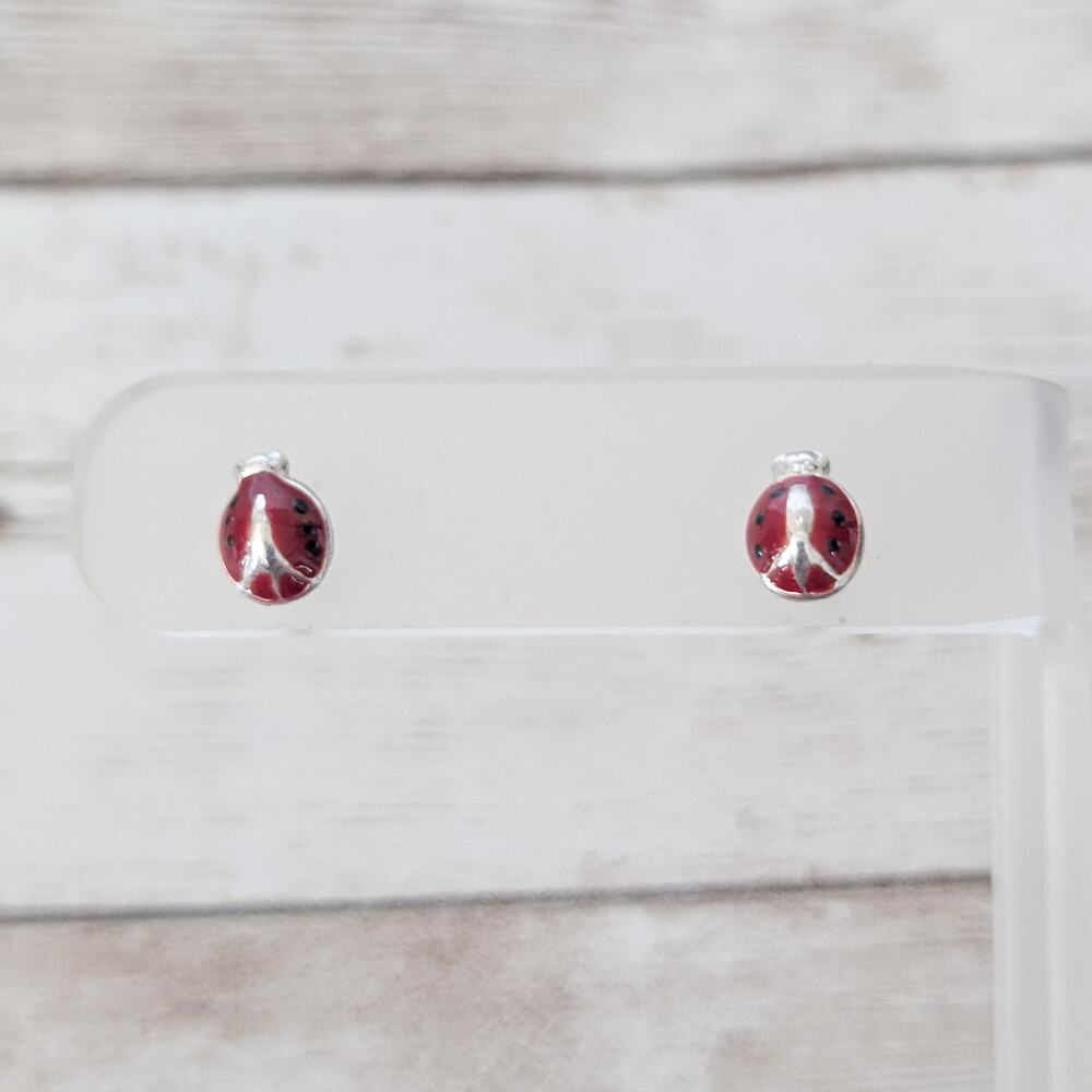 Vintage Stud Earrings Small & Dainty Ladybird/Ladybug